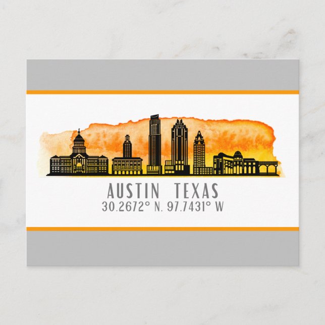 Austin Skyline Latitude  Postcard (Front)