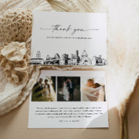 Austin Skyline Wedding Photo Thank You Card