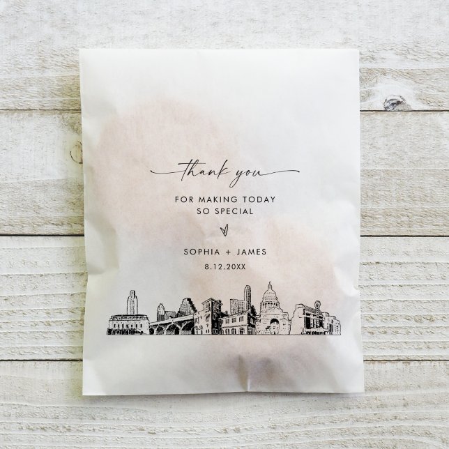 Austin Skyline Wedding Thank You Favour Bags (Creator Uploaded)