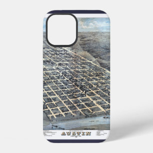 Austin, Texas Antique Aerial City Map from 1873 iPhone 12 Case