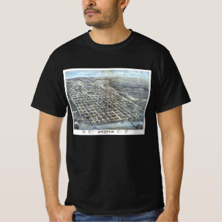 Austin, Texas Antique Aerial City Map from 1873 T-Shirt