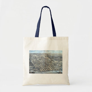 Austin, Texas Antique Aerial City Map from 1873 Tote Bag