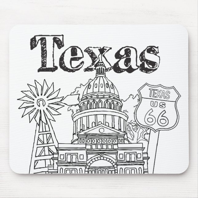 Austin Texas Art Vacation Texas Souvenir Design Mouse Pad (Front)