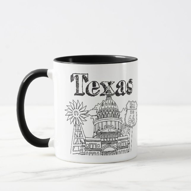 Austin Texas Art Vacation Texas Souvenir Design Mug (Left)