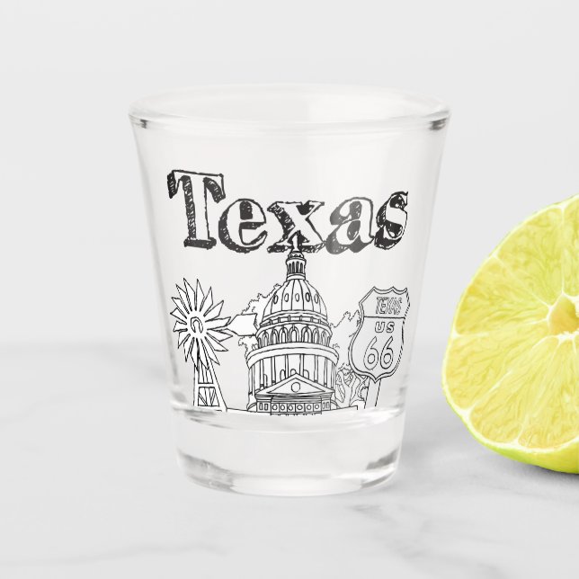 Austin Texas Art Vacation Texas Souvenir Design Shot Glass (Front)