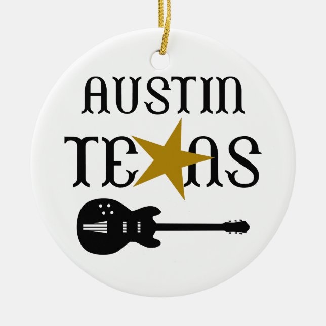 Austin Texas Ceramic Tree Decoration (Front)