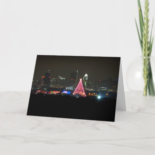 Austin Texas Christmas Trail of Lights Skyline Holiday Card (Front)