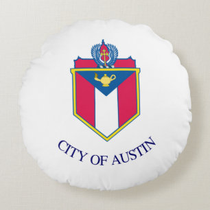 Austin (Texas) City flag Round Cushion