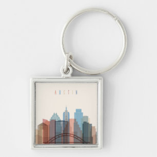 Austin, Texas   City Skyline Key Ring