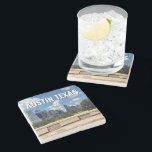Austin Texas City Skyline Photography Stone Coaster<br><div class="desc">This modern Austin Texas souvenir coaster features beautiful blue sky and clouds above the city skyline. All of the new buildings against the pretty green trees that epitomises the beauty of the urban downtown and nature of the place. Great travel keepsake gift for a visitor or a local Austinite that...</div>