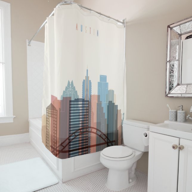 Austin, Texas | City Skyline Shower Curtain (In Situ)