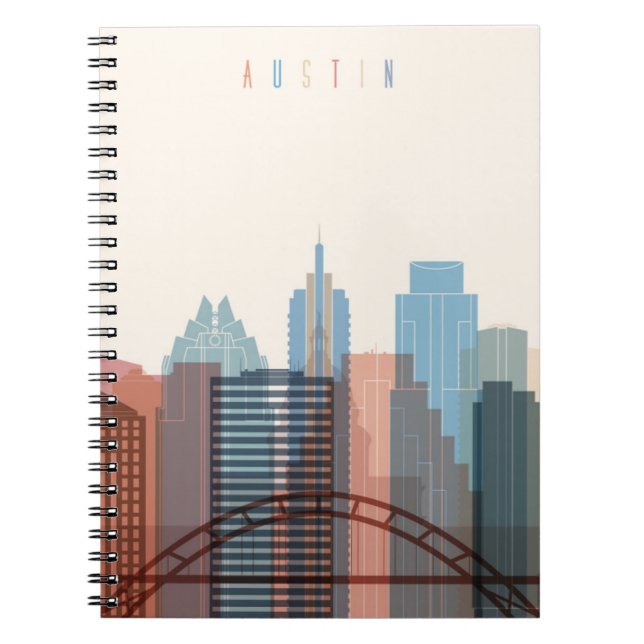 Austin, Texas | City Skyline Spiral Notebook (Front)