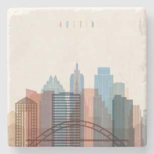 Austin, Texas City Skyline Stone Coaster