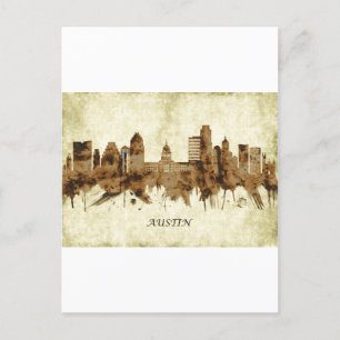 Austin Texas Cityscape Holiday Postcard