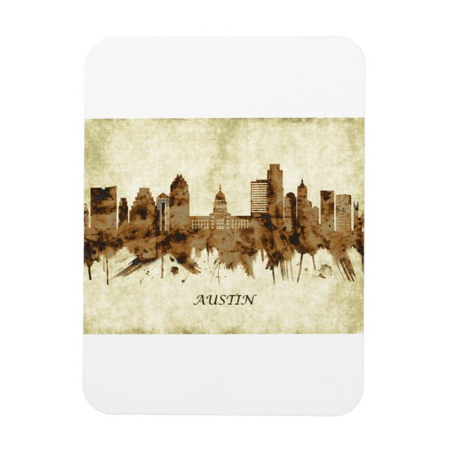 Austin Texas Cityscape Magnet (Vertical)