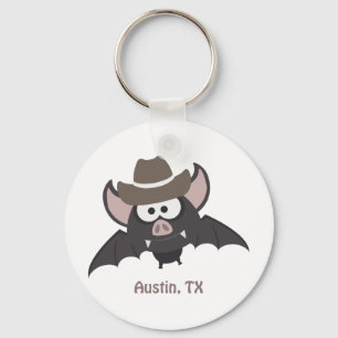 Austin, Texas - Cowboy bat Key Ring