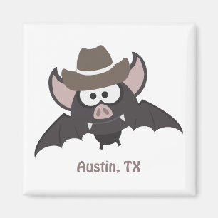 Austin, Texas - Cowboy bat Magnet