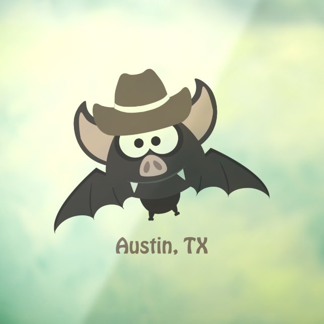 Austin Texas Cute Cartoon Cowboy Bat  (Sheet 3)