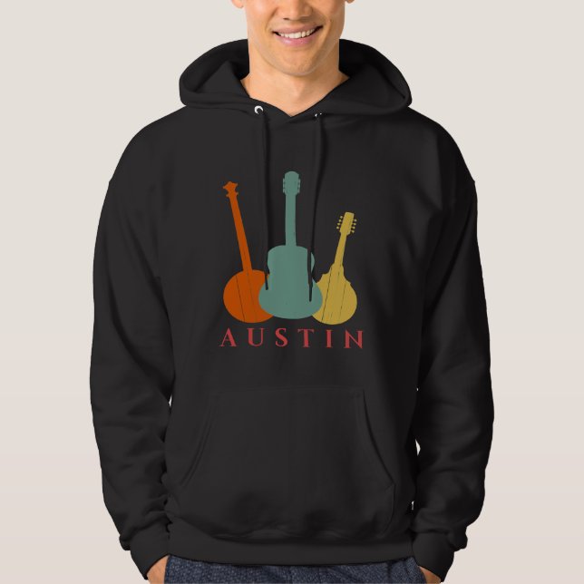 Austin Texas  Distressed Music Hoodie (Front)