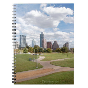 Austin, Texas Downtown Skyline from Butler Park Spiral Notebook