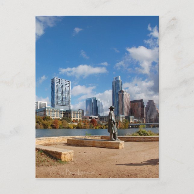 Austin Texas Downtown Skyline - Ladybird Lake Postcard (Front)