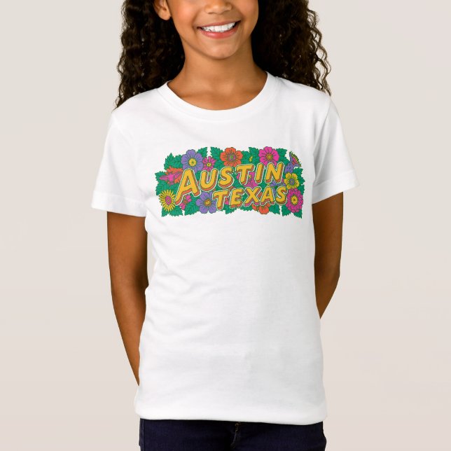 Austin Texas Floral Graphic T-Shirt (Front)