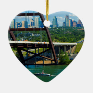 Austin, Texas from 360 Bridge Ceramic Tree Decoration