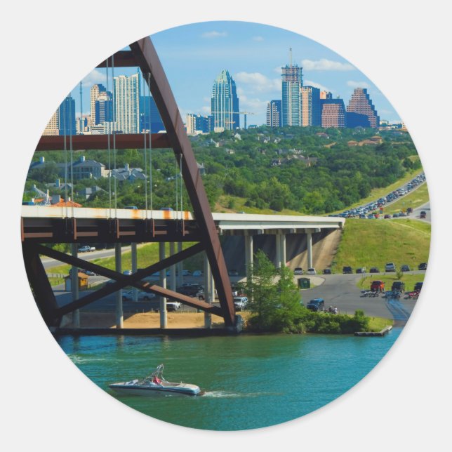 Austin, Texas from 360 Bridge Classic Round Sticker (Front)