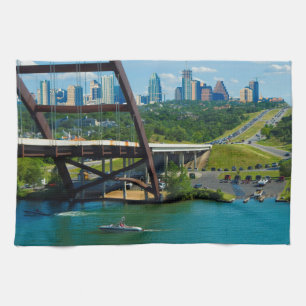 Austin, Texas from 360 Bridge Tea Towel