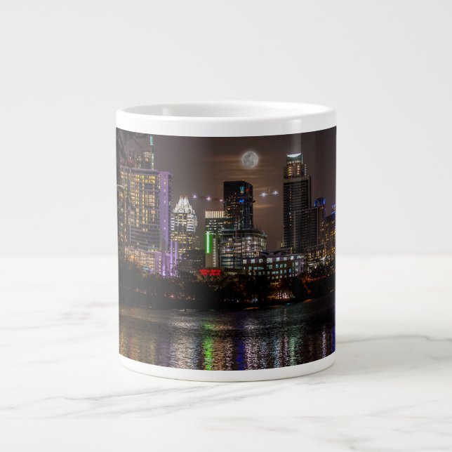 Austin, Texas Full Moon v2 Large Coffee Mug (Front)