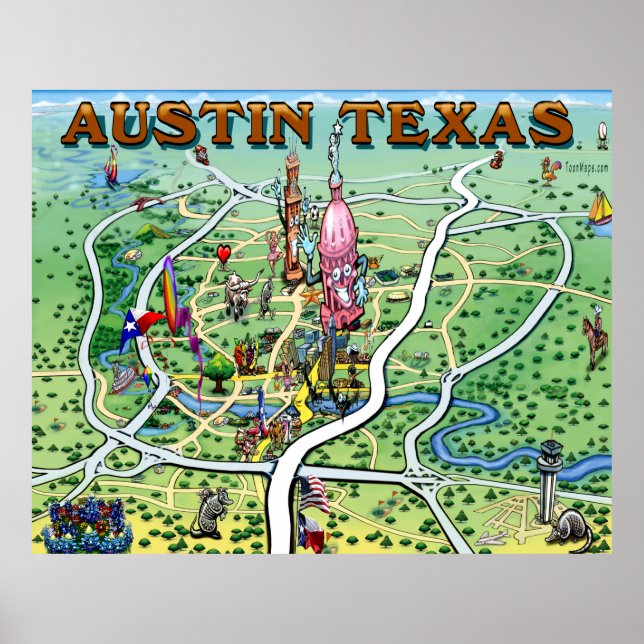 Austin Texas Fun Poster (Front)