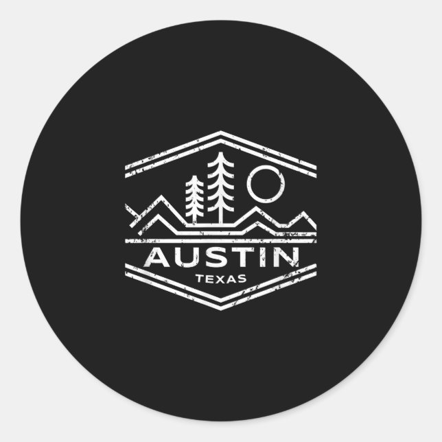 Austin Texas Gifts Austin TX Outdoors Hiking Classic Round Sticker (Front)
