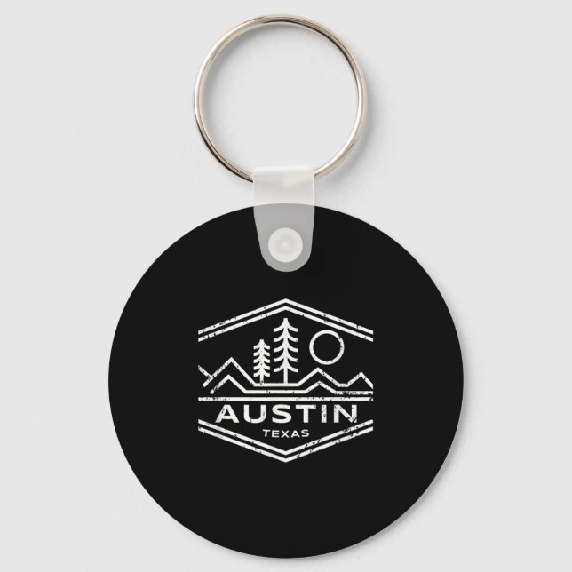 Austin Texas Gifts Austin TX Outdoors Hiking Key Ring (Front)