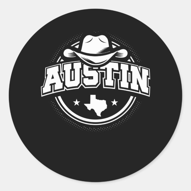 Austin Texas Graphic Print Classic Round Sticker (Front)