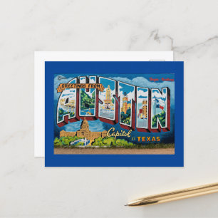 Austin, Texas Greetings (Blue Frame) Postcard