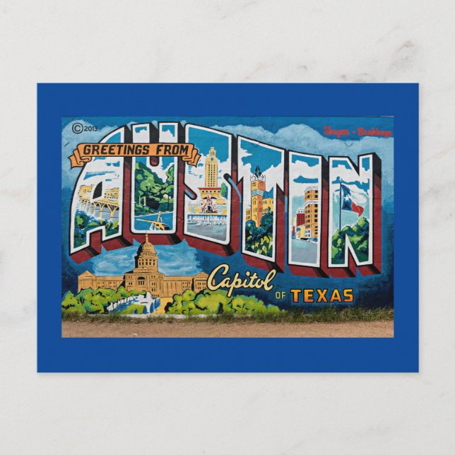 Austin, Texas Greetings Postcard (Front)