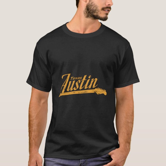 Austin Texas Guitar Neck T-Shirt (Front)
