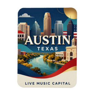 Austin Texas Live Music Travel Heritage Magnet