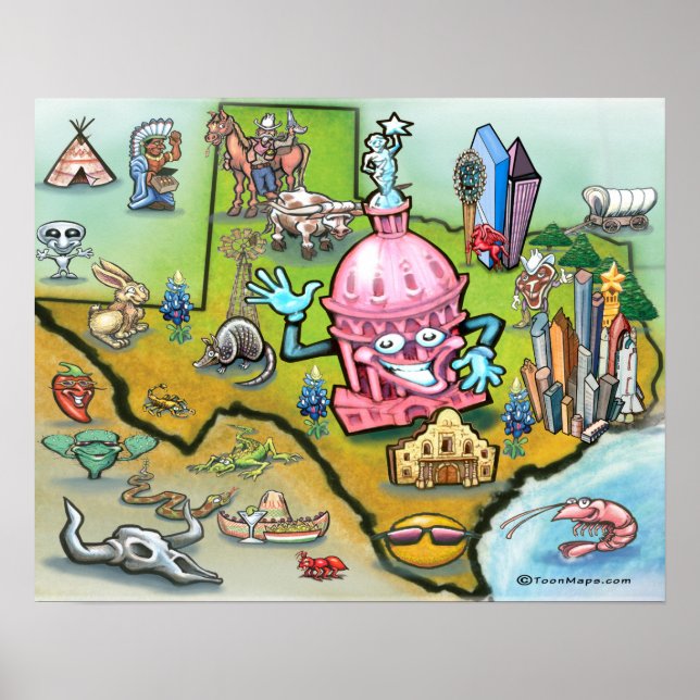 Austin TEXAS Map Poster (Front)