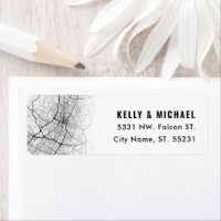 Austin, Texas Map Themed | Return Label