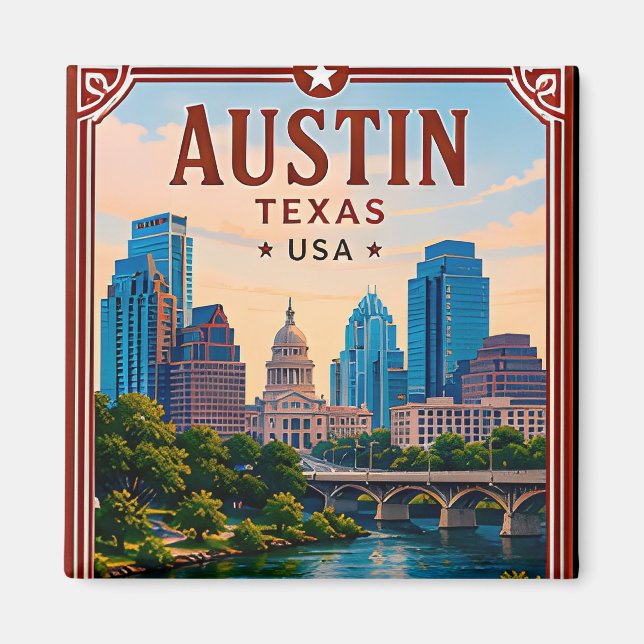 🤠 Austin Texas Memory From Downtown Visit 🤠 Magnet (Front)