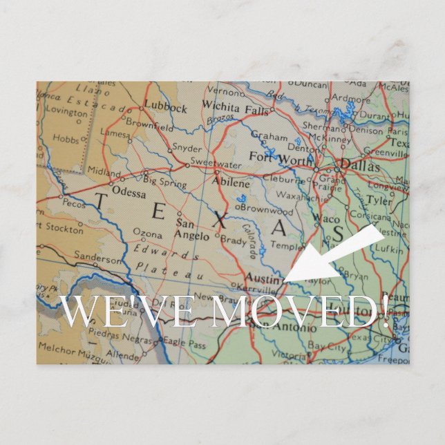 Austin, Texas New Address announcement (Front)