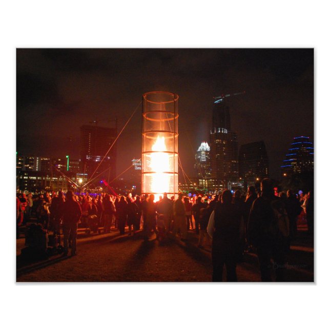 Austin Texas New Years Fire Photo Print (Front)