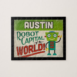 Austin Texas Robot - Funny Vintage Jigsaw Puzzle