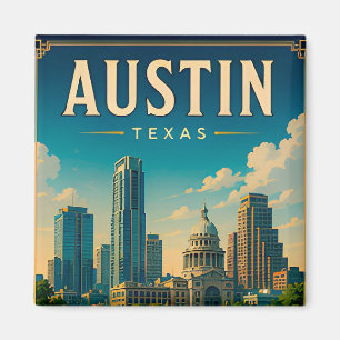 Austin Texas Skyline and Riverfront Magnet