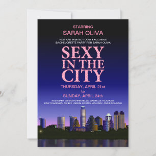 Austin Texas Skyline Bachelorette Movie Party Invitation
