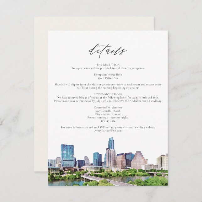 AUSTIN TEXAS Skyline Details Insert Card (Front/Back)