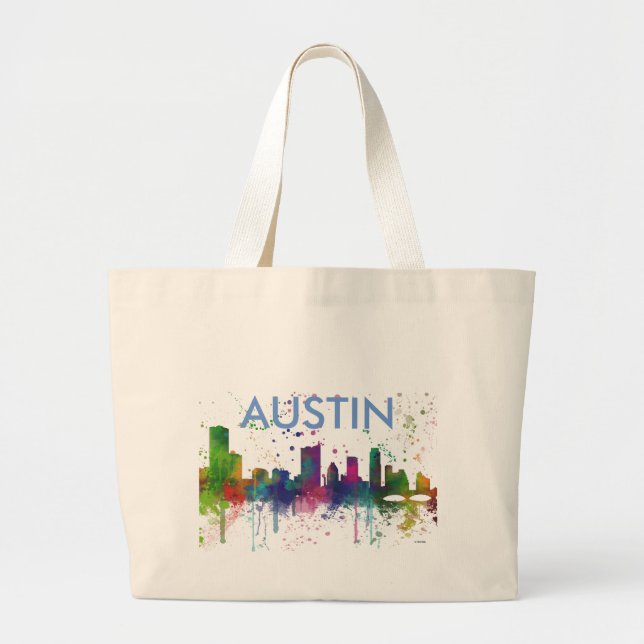 AUSTIN TEXAS SKYLINE LARGE TOTE BAG (Front)