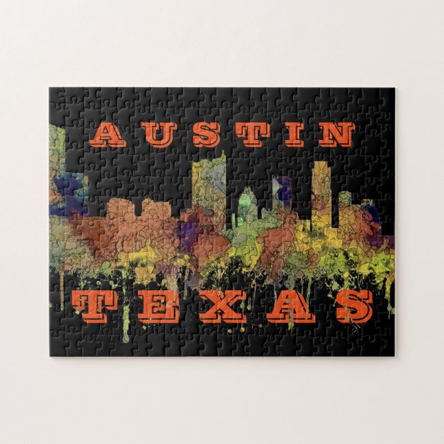 Austin, Texas Skyline - Safari Buff Jigsaw Puzzle (Horizontal)