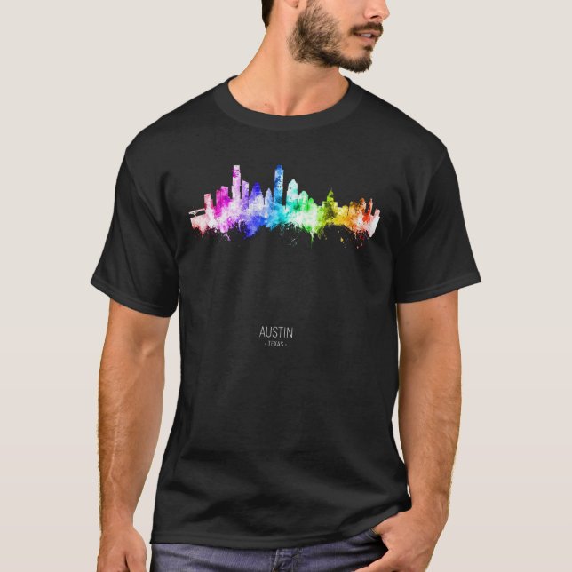 Austin Texas Skyline Skyscrapers T-Shirt (Front)